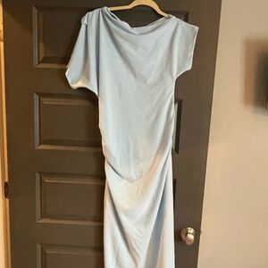 Gibson Latimer One Shoulder Light Blue Dress